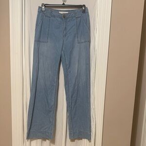 C EST 1946 Denim Blue Wide-Leg Pants with two Front Pockets and Belt Loops EUC